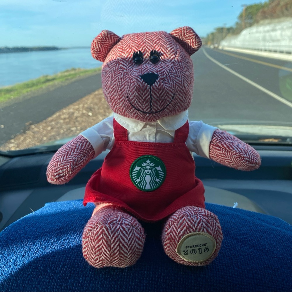 STARBUCKS Holiday 2016 “Bearista Stuffed Bear” Red Green White 10” EUC